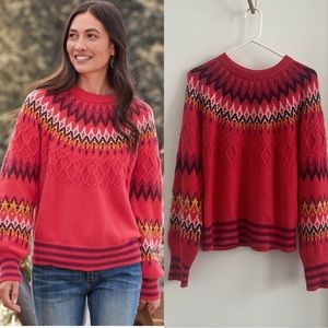 Sundance Fair Isle Red Sweater XS